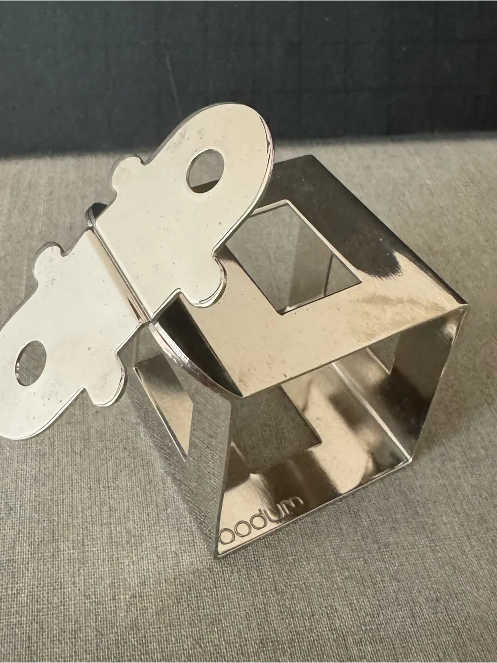 Vintage Crate & Barrel Stainless Steel Napkin Rings with 4 different designs
